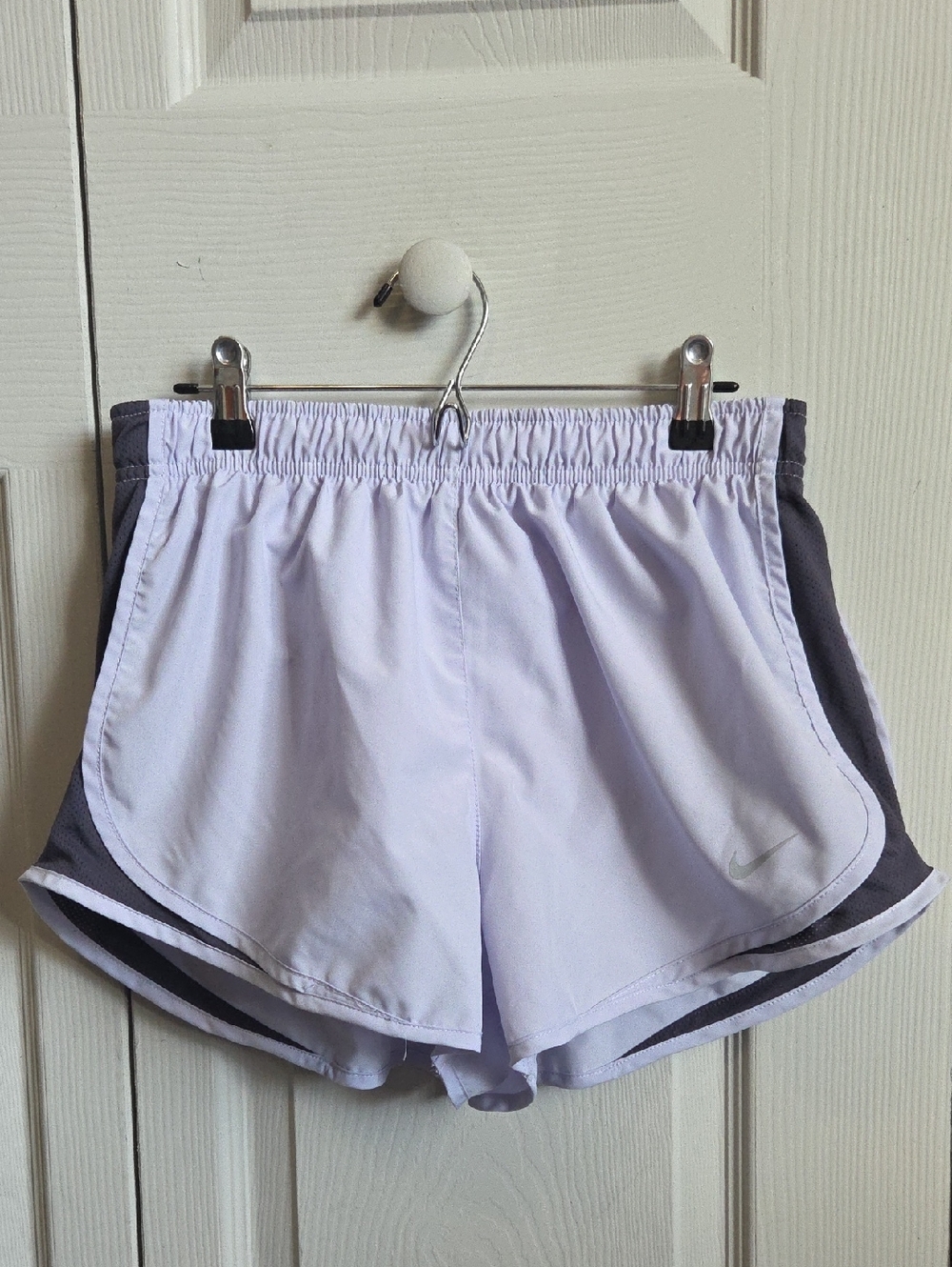 Nike Women's Lavender Athletic Running Shorts with Charcoal Panels